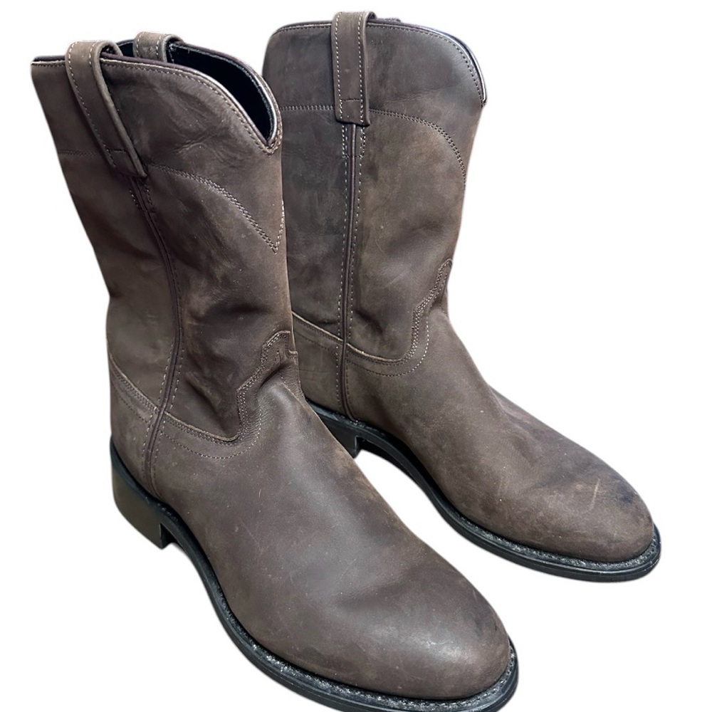 Old West Men's Dark Brown Pull-On Western Boots Size 8EE (unisex)